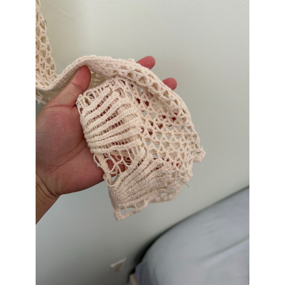 Rebellion Bohemian Chic Open Knit Seashell Sweater 100% Cotton Western Festival - Picture 7 of 8